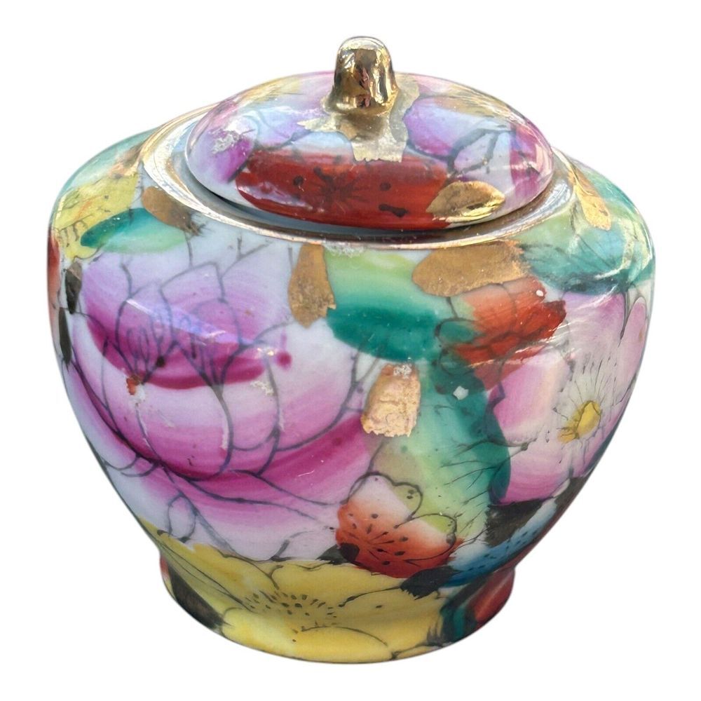 Ginger Jar Hand‎ Painted Vintage Chinese Jar 2-1/2"
